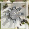 Nova - Sienna 8 Seat Rattan Dining Set - 1.8m Round Table - Grey - Image 5