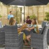 Nova - Sienna 8 Seat Rattan Dining Set - 1.8m Round Table - Grey - Image 7