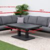 Nova - Phoenix Aluminium Corner Sofa Set inc Rising / Extending Table in Dark Grey - Image 9