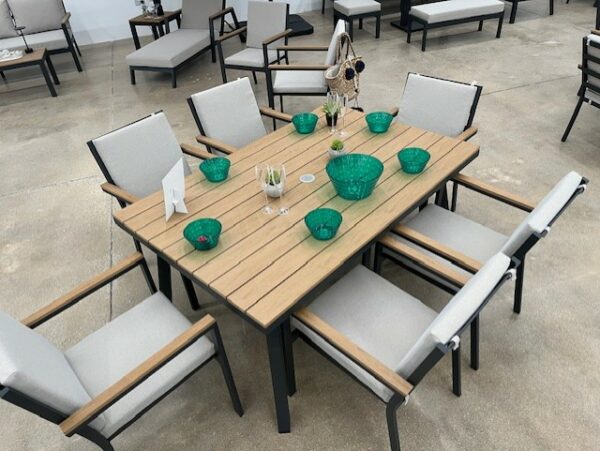 Nova - Heidi 6 Seat Rectangular Wood Effect Patio Set