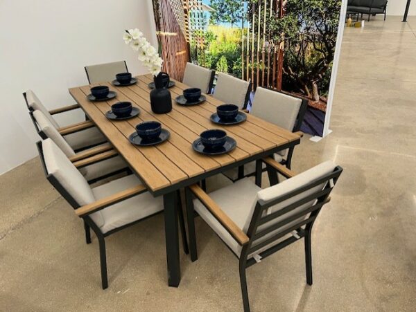 Nova - Heidi 8 Seat Rectangular Wood Effect Patio Set