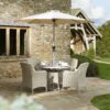 Bramblecrest - Tetbury Nutmeg 4 Seat Rattan Patio Set inc Parasol and Base - Image 2